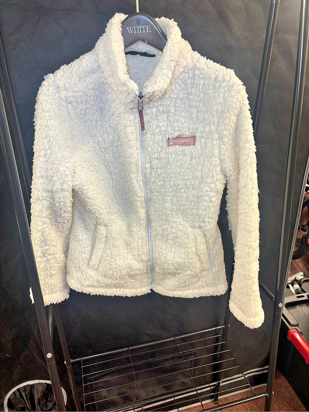 Free Country Sierra Sherpa Pile Zip Up Jacket White